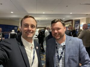 A selfee taken by two attendees of the summit.