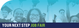 A promotional banner for a job fair.