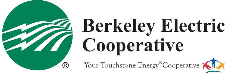 Logo for Berkeley Electric Co-op. A green circle with white powerlines cutting across from left to right.
